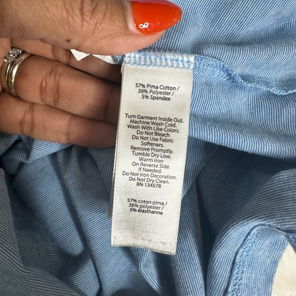 Vineyard Vines Blue Polo Shirt Classic Design - Picture 7 of 7